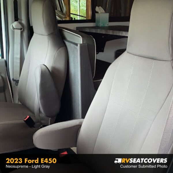 neoprene seat covers for ford E450 in light gray