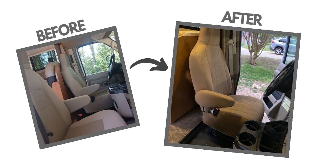 econoline e450 seat covers before and after
