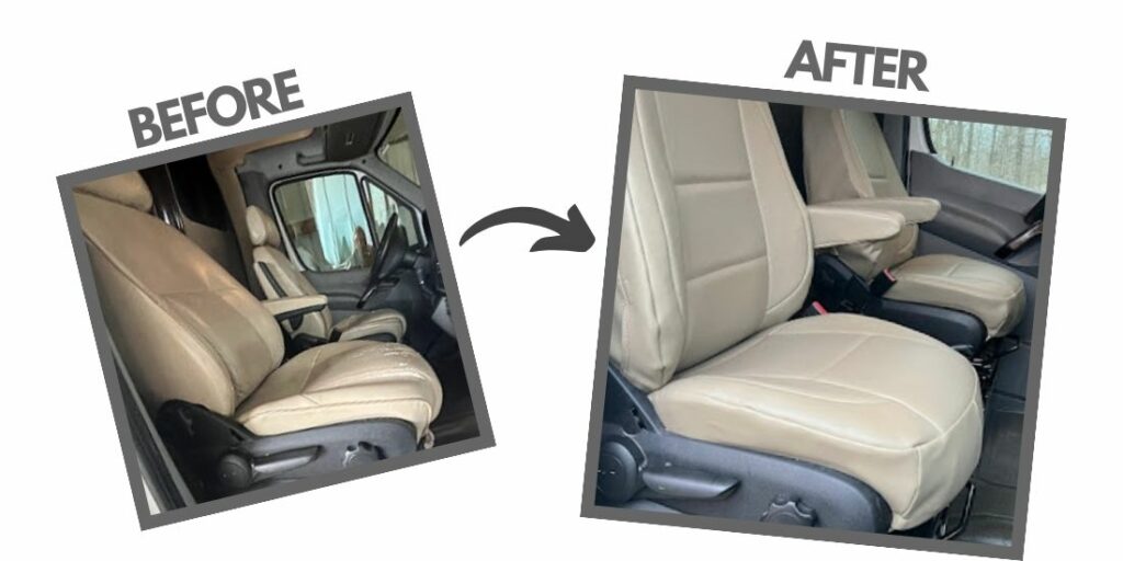 mercedes sprinter imitation leather seat covers before and after