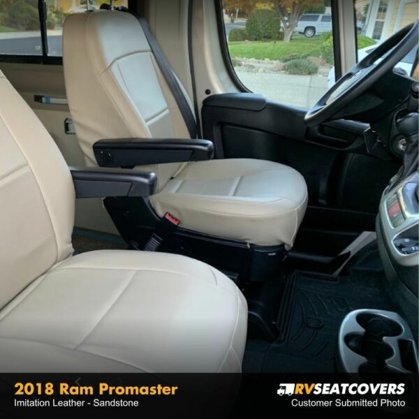 tan imitation leather seat covers on ram promaster 2019