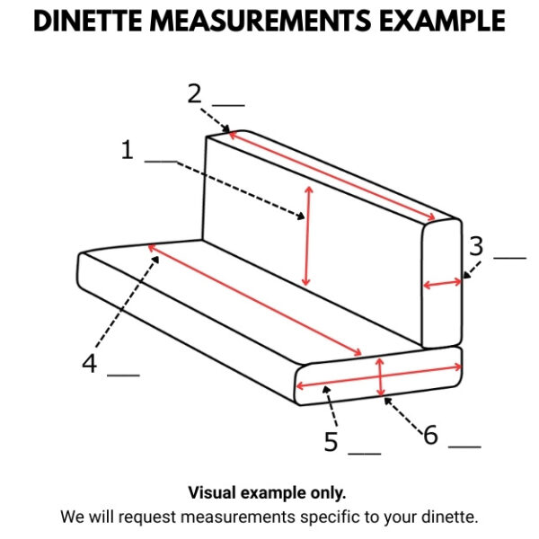 Dinette Measurements Example Only
