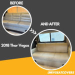 Before and after RV couch and sofa covers