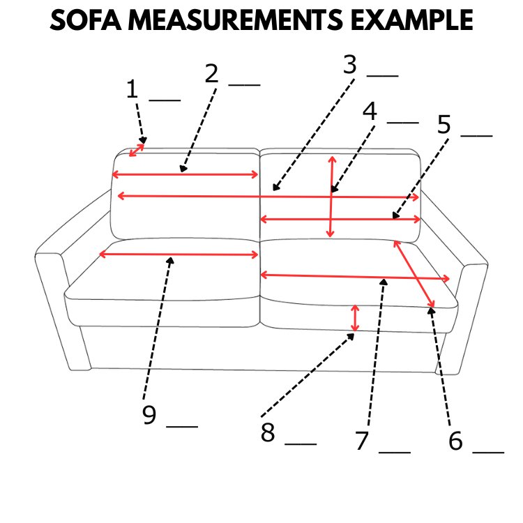 sofa slip cover measurements